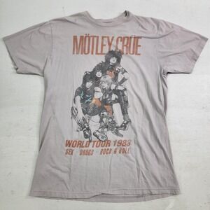Motley Crue "Sex, Drugs  Rock & Roll World Tour 1983" Gray Official T-Shirt Sz L